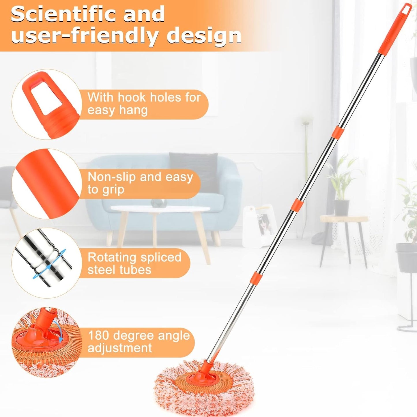 Long-Handle Microfiber Cleaning Mop