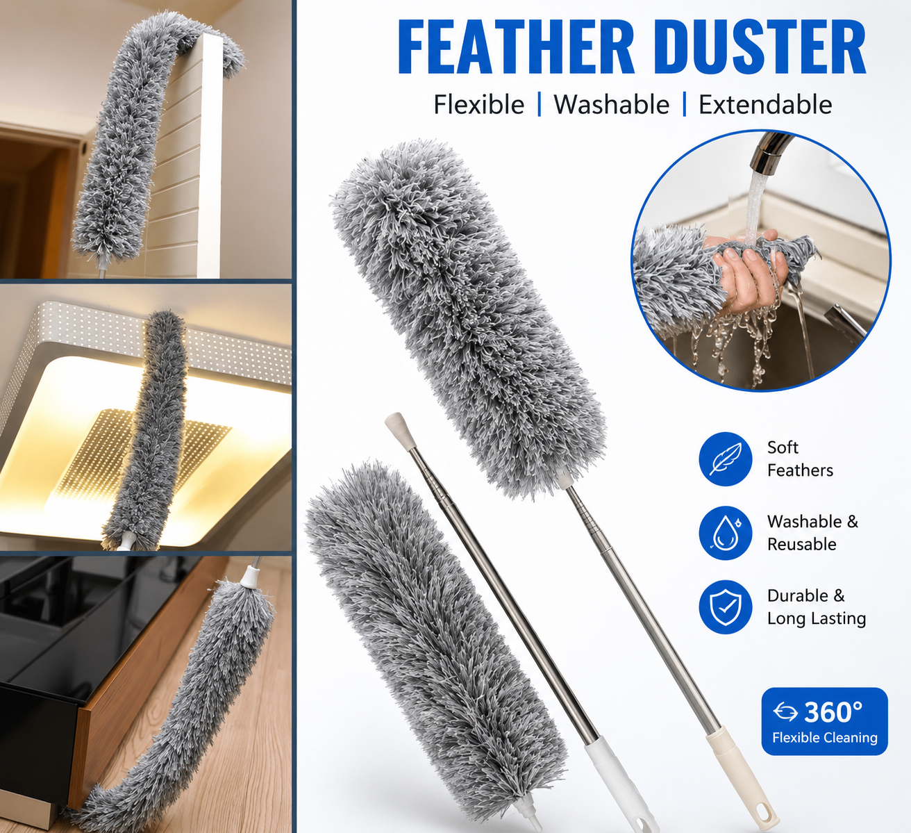 Microfiber Extendable Fan Duster